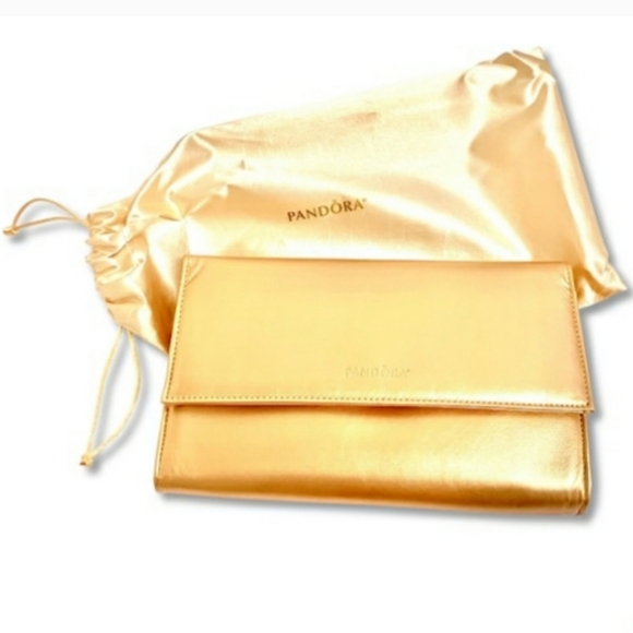 Pandora Handbags - Pandora Gold Rare Retired Shine Clutch with Dustbag